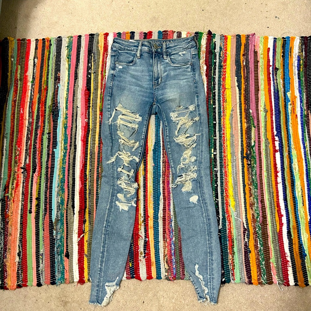 American Eagle ripped skinny jeans
